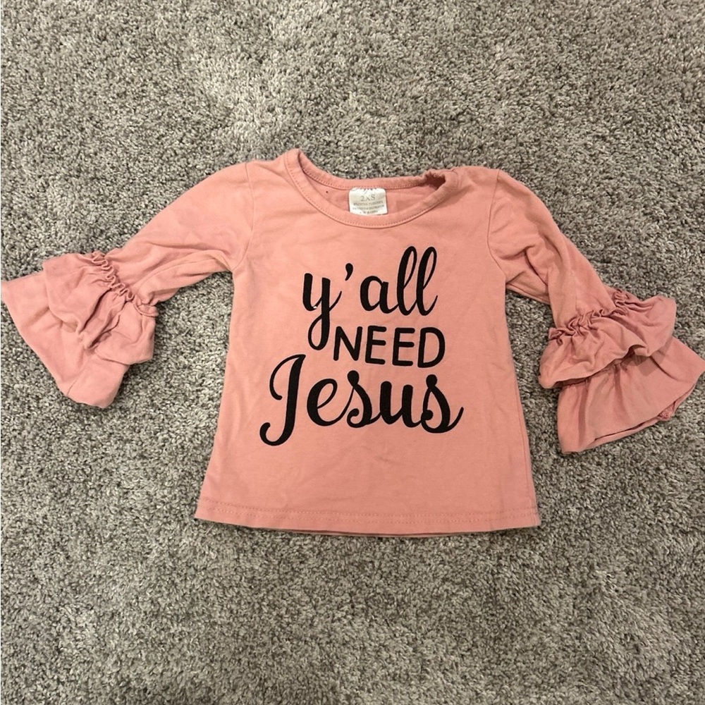Boutique 2t Pink Ruffle Sleeve toddler shirt